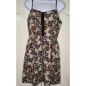 Lily Rose‎ A-Line Dress Large Floral Polyester Spaghetti Straps Stretchy Back
